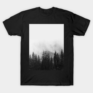 Forest, Trees, scandinavian, Black and white, Nature print T-Shirt